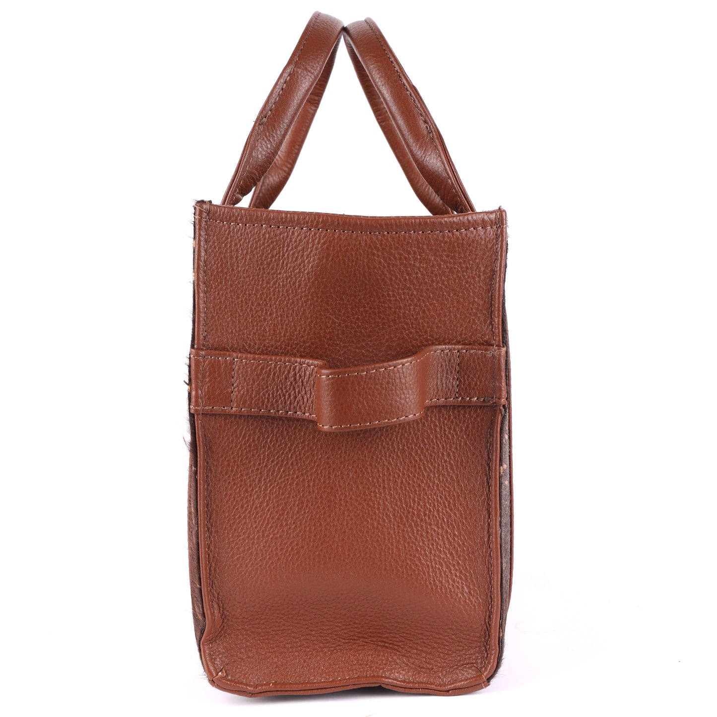 Hair-On Cowhide Leather Metallic Handcrafted Tote Bag (Copper)