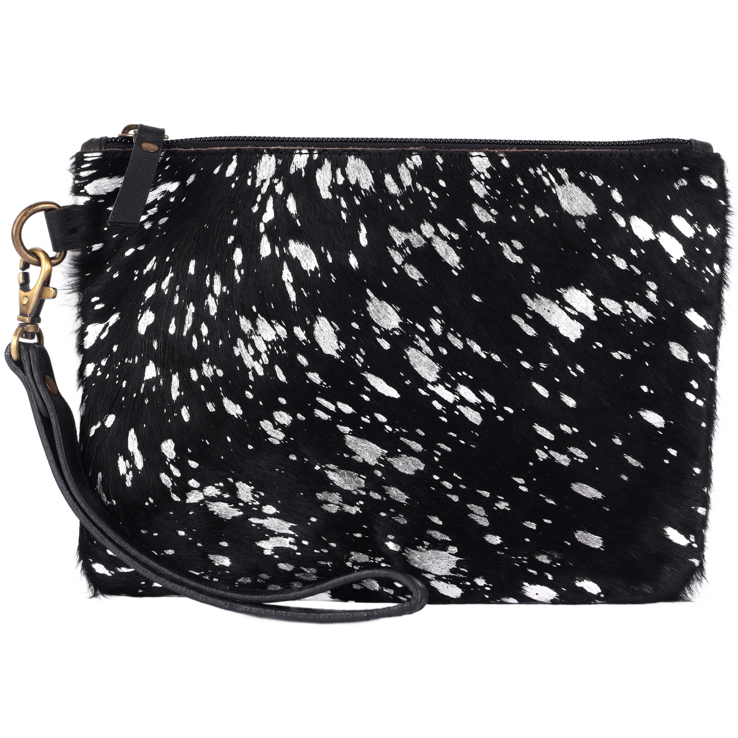 Mesa Luna Metallic Hair-on Cowhide Handcrafted Large Wristlet