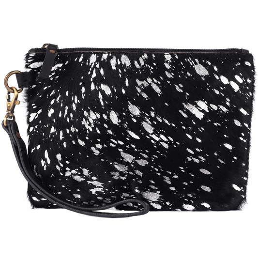 Mesa Luna Metallic Hair-on Cowhide Handcrafted Large Wristlet