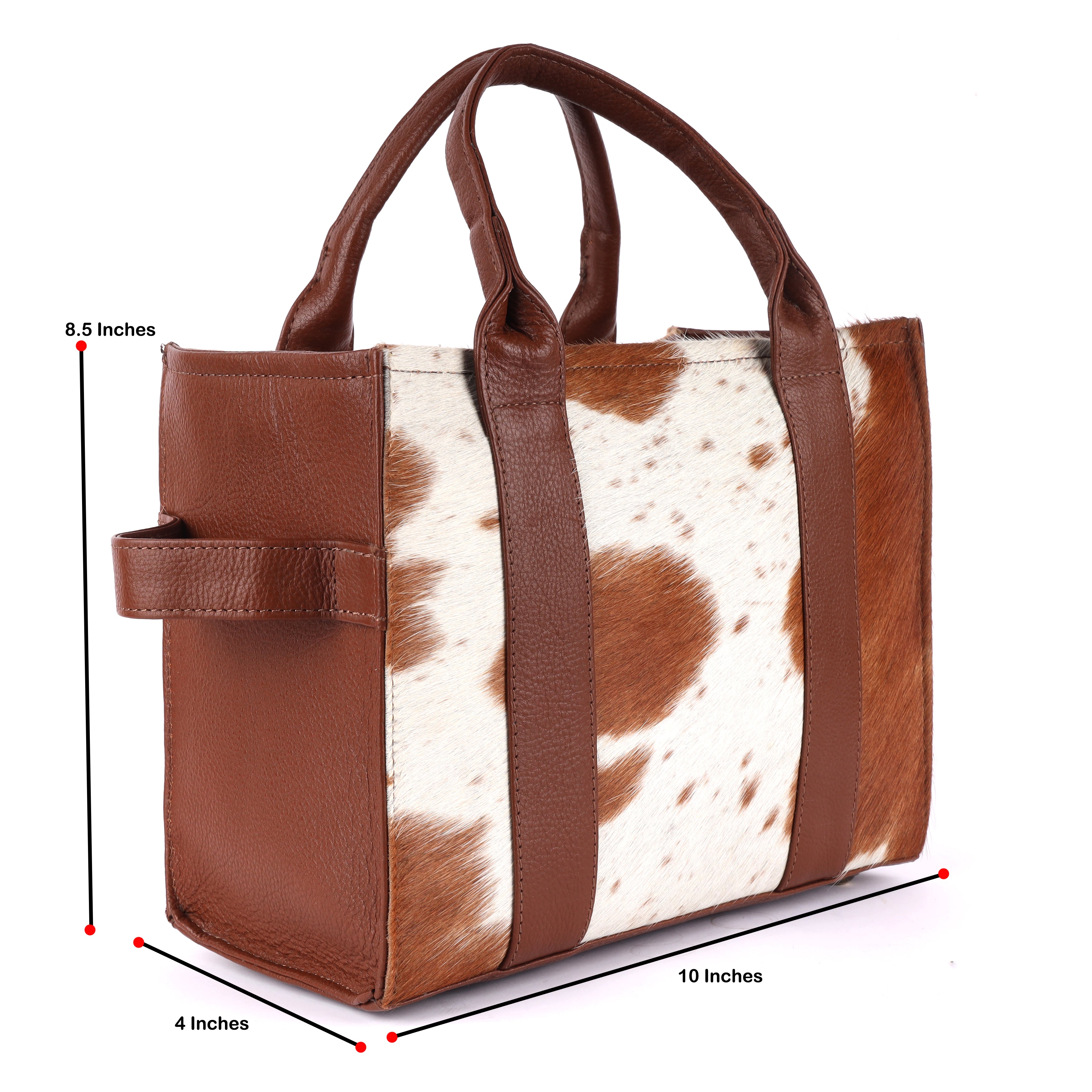 Cowhide leather tote best sale