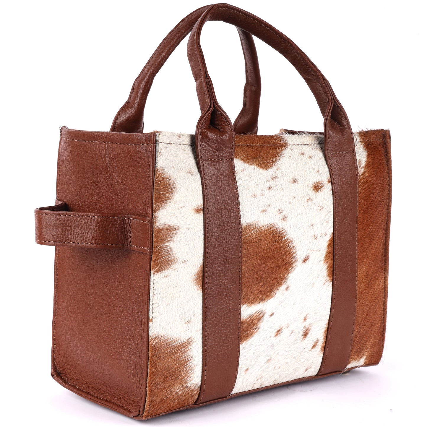 Hair-On Cowhide Genuine Leather Handcrafted Tote Bag (Natural)