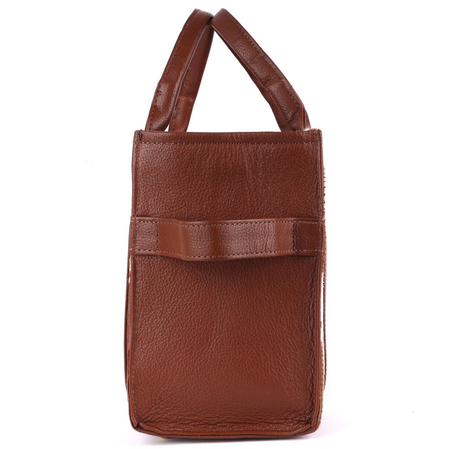 Hair-On Cowhide Genuine Leather Handcrafted Tote Bag (Natural)