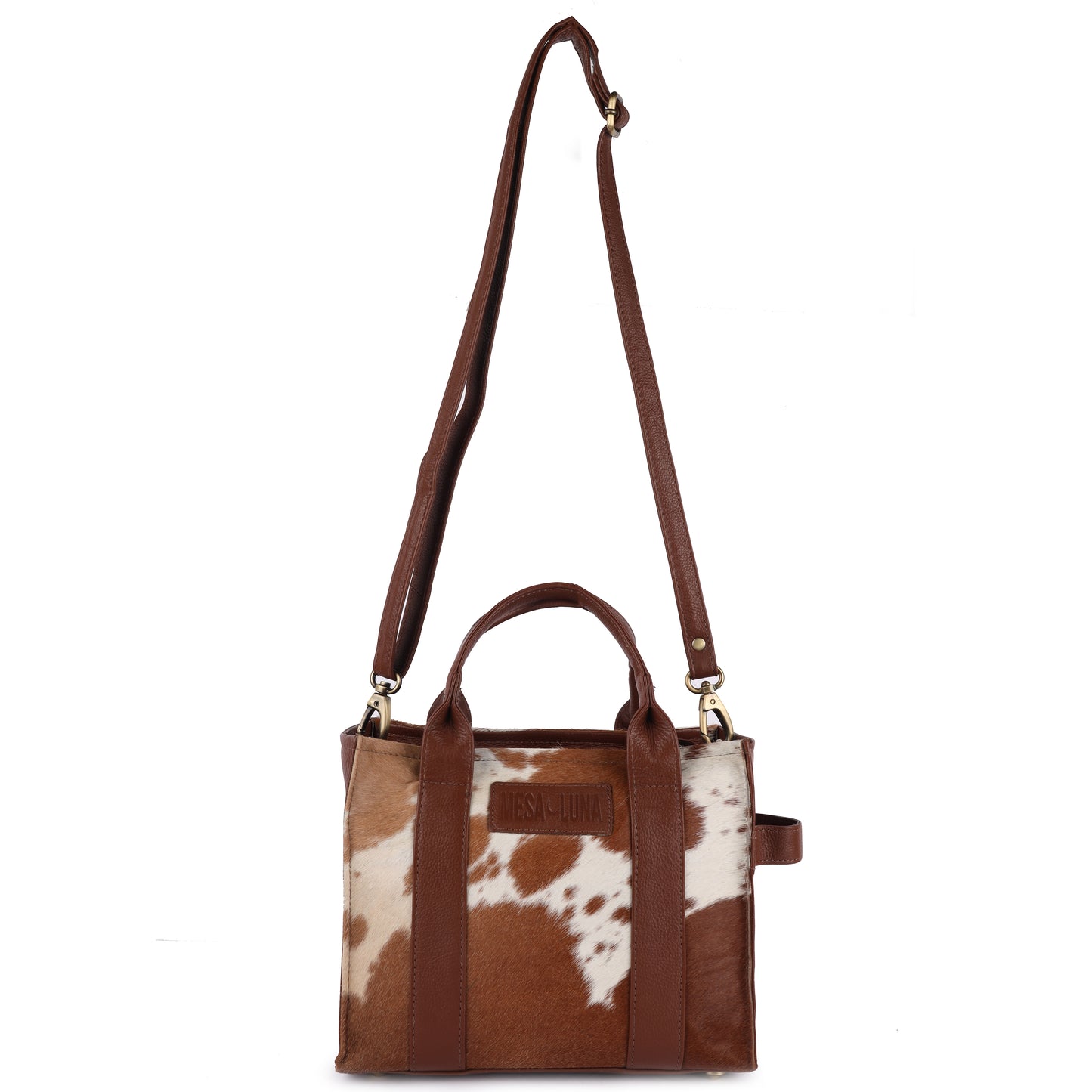 Hair-On Cowhide Genuine Leather Handcrafted Tote Bag (Natural)