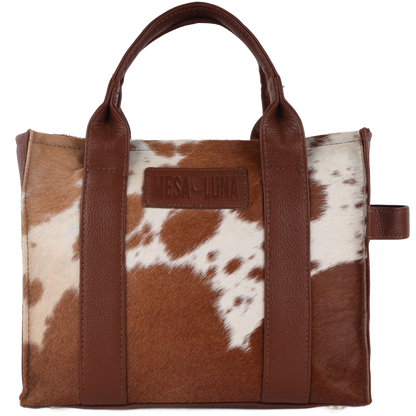 Hair-On Cowhide Genuine Leather Handcrafted Tote Bag (Natural)