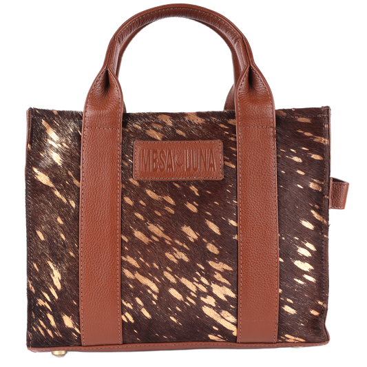 Hair-On Cowhide Leather Metallic Handcrafted Tote Bag (Copper)