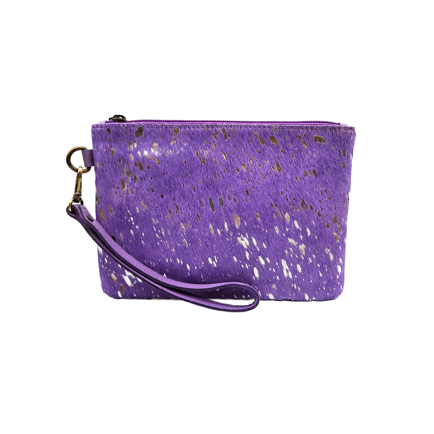 Mesa Luna Metallic Hair-on Cowhide Handcrafted Large Wristlet