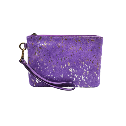 Mesa Luna Metallic Hair-on Cowhide Handcrafted Large Wristlet