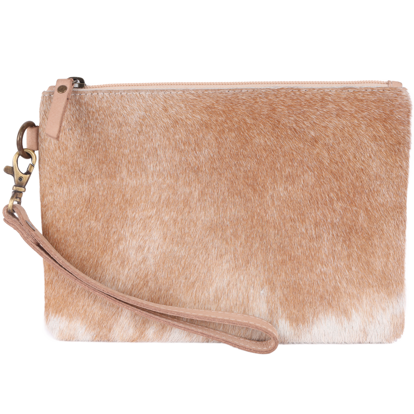 Mesa Luna Hair-on-Leather Pouch - Light Brown Wristlet/Clutch - Handcrafted in the USA!