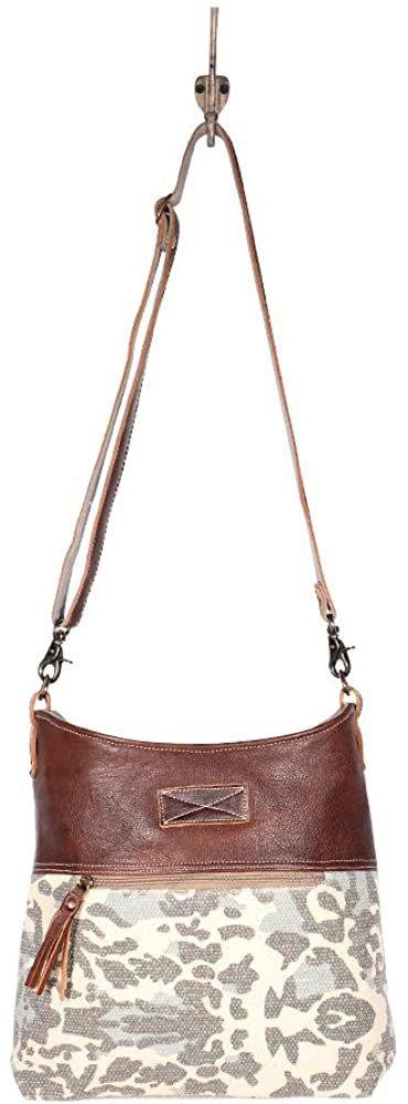 Myra Bags Naïve Canvas, leather & Rug Shoulder Bag S-1917