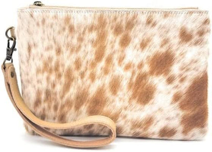 Mesa Luna Hair-on-Leather Pouch - Light Brown Wristlet/Clutch - Handcrafted in the USA!