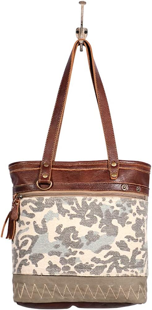 Myra Bags Writer Canvas, leather & Rug Tote Bag S-1958