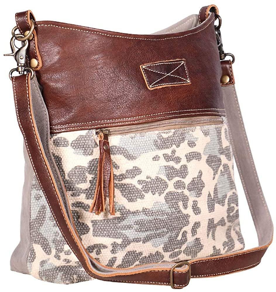 Myra Bags Naïve Canvas, leather & Rug Shoulder Bag S-1917