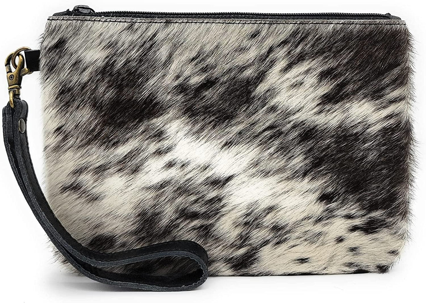 Mesa Luna Hair-on-Leather Pouch - Dark Brown Wristlet/Clutch - Handcrafted in the USA!