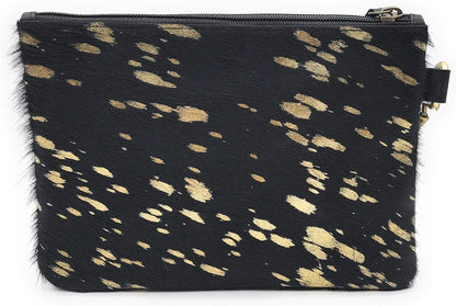 Mesa Luna Metallic Hair-on Cowhide Handcrafted Large Wristlet