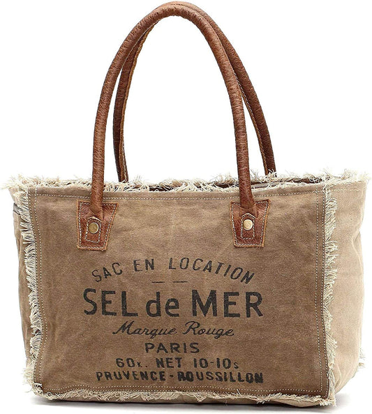 Sel De Mer Upcycled Canvas Hand Bag S-1046