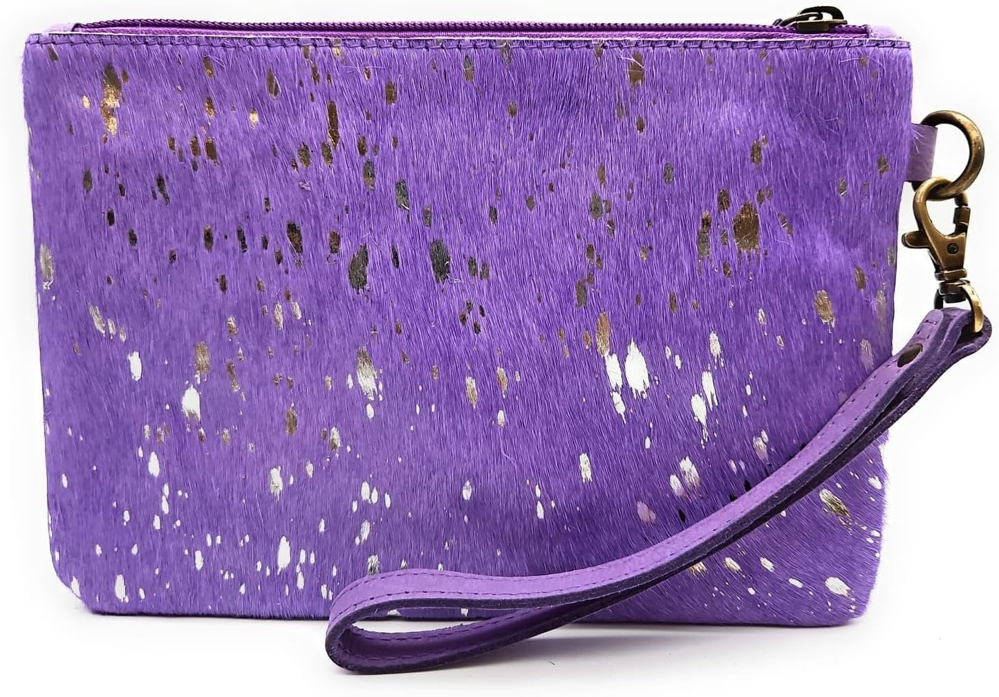 Mesa Luna Metallic Hair-on Cowhide Handcrafted Large Wristlet