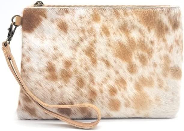 Mesa Luna Hair-on-Leather Pouch - Light Brown Wristlet/Clutch - Handcrafted in the USA!