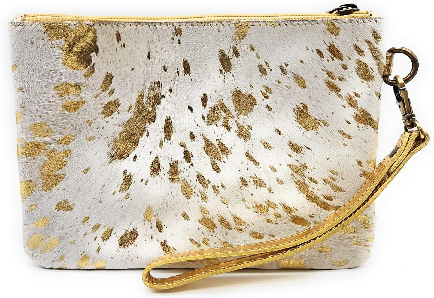 Mesa Luna Metallic Hair-on Cowhide Handcrafted Large Wristlet