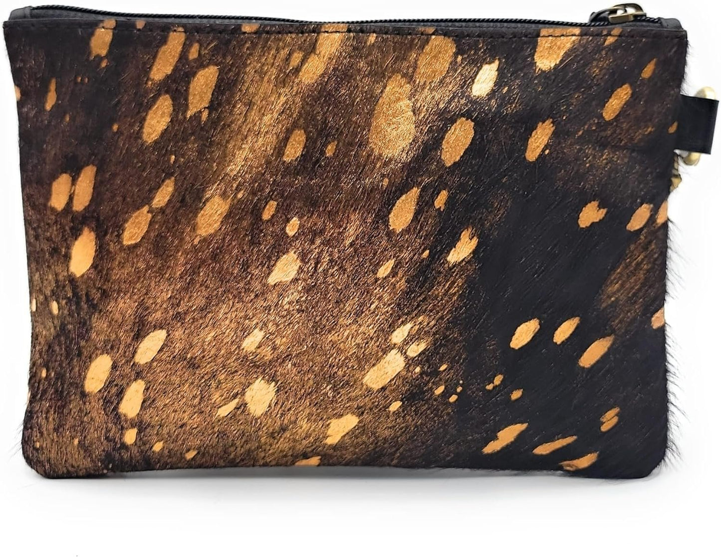 Mesa Luna Metallic Hair-on Cowhide Handcrafted Large Wristlet