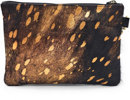 Mesa Luna Metallic Hair-on Cowhide Handcrafted Large Wristlet