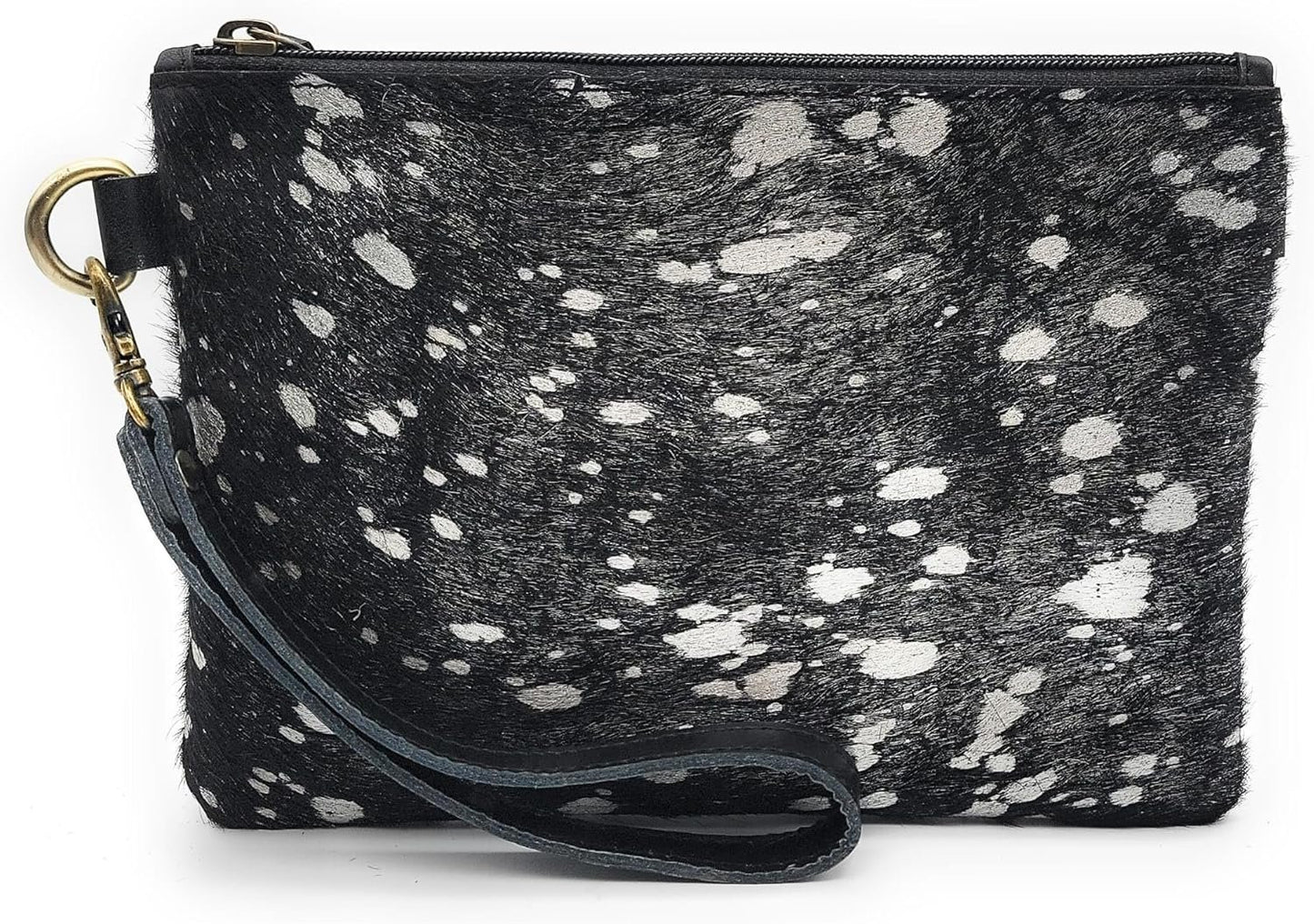 Mesa Luna Metallic Hair-on Cowhide Handcrafted Large Wristlet