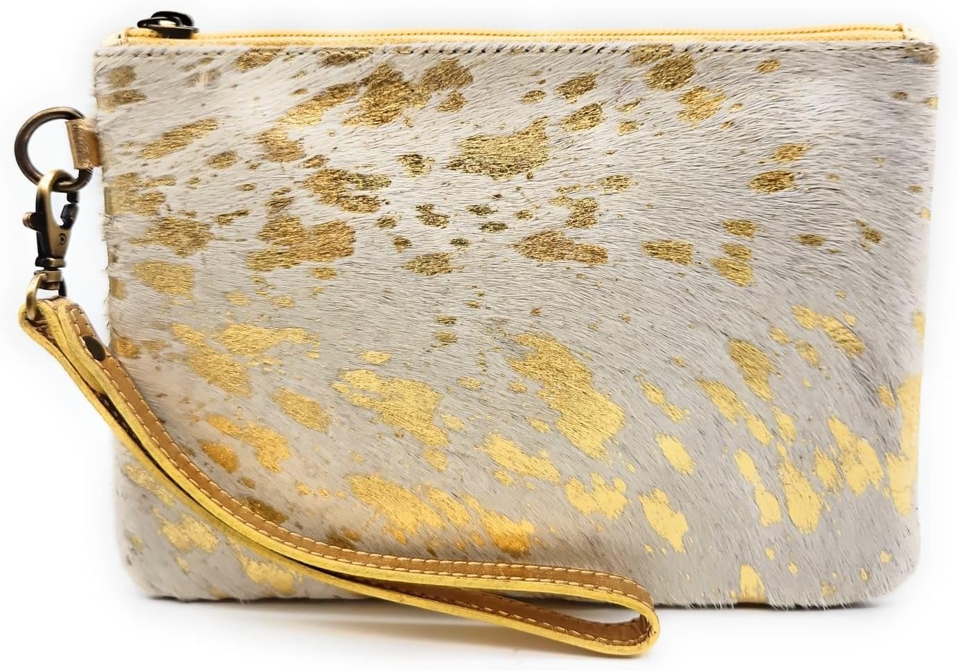 Mesa Luna Metallic Hair-on Cowhide Handcrafted Large Wristlet