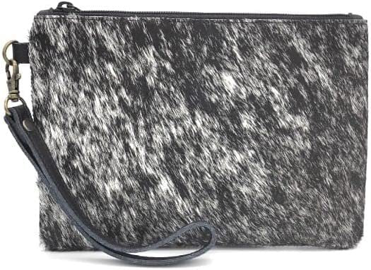 Mesa Luna Hair-on-Leather Pouch - Black Wristlet/Clutch - Handcrafted in the USA!