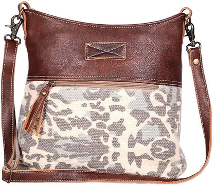 Myra Bags Naïve Canvas, leather & Rug Shoulder Bag S-1917