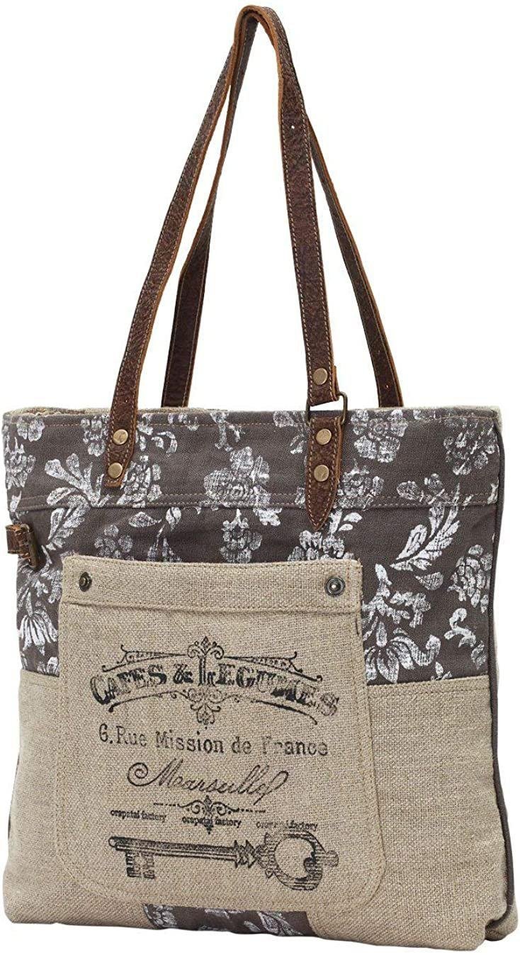 Myra Bags Old Key Upcycled Canvas Tote Bag S-0738