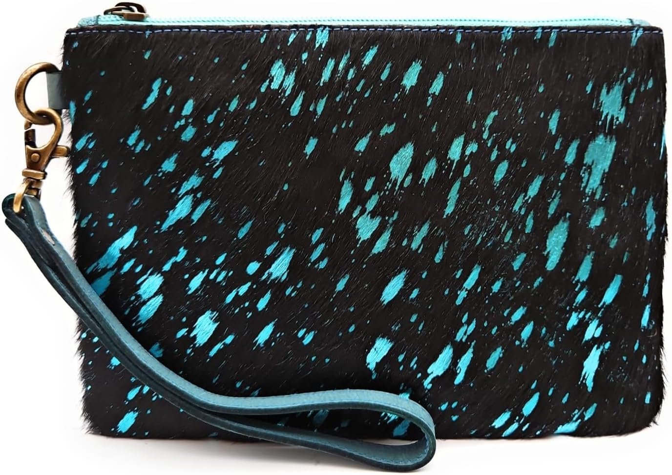 Mesa Luna Metallic Hair-on Cowhide Handcrafted Large Wristlet