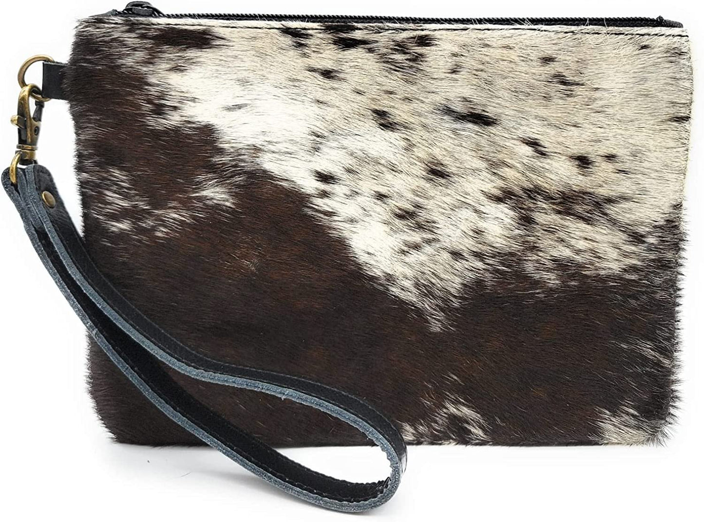 Mesa Luna Hair-on-Leather Pouch - Dark Brown Wristlet/Clutch - Handcrafted in the USA!