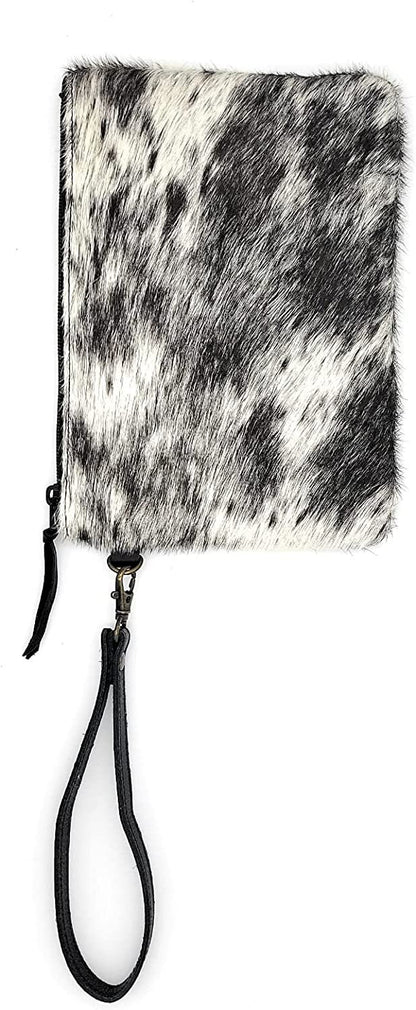 Mesa Luna Hair-on-Leather Pouch - Black Wristlet/Clutch - Handcrafted in the USA!