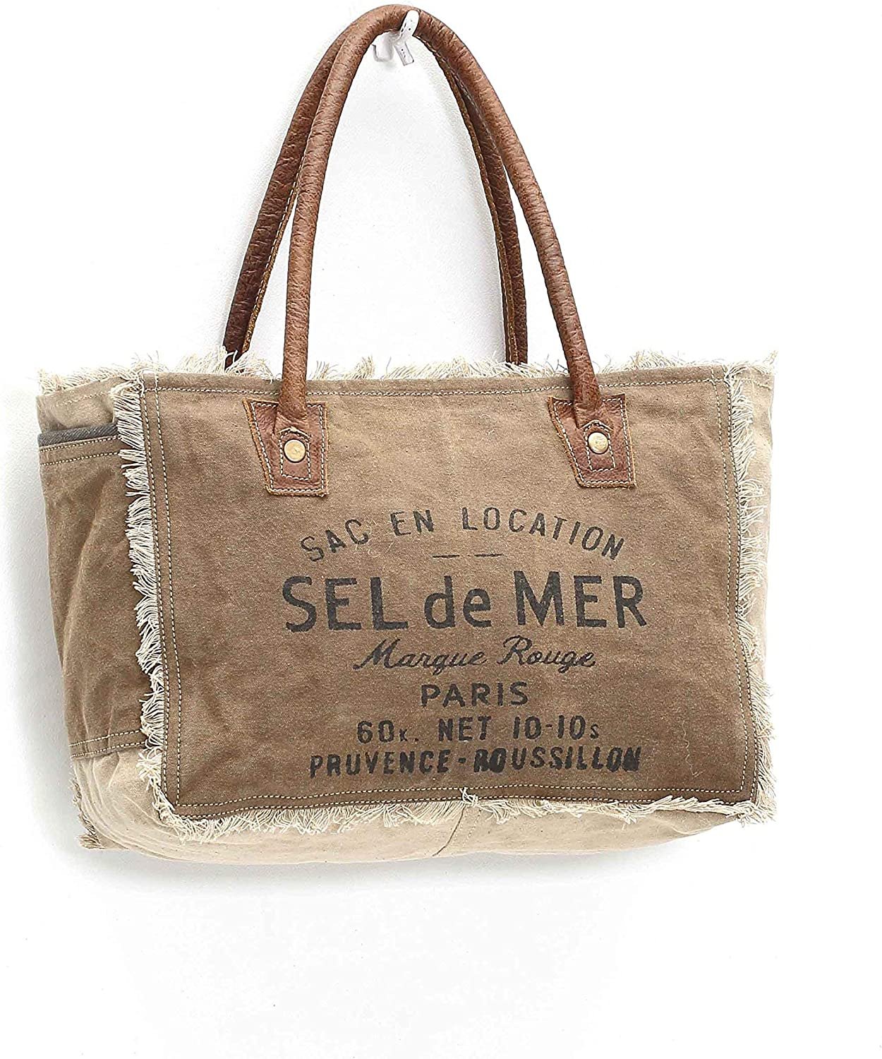 Sel De Mer Upcycled Canvas Hand Bag S-1046