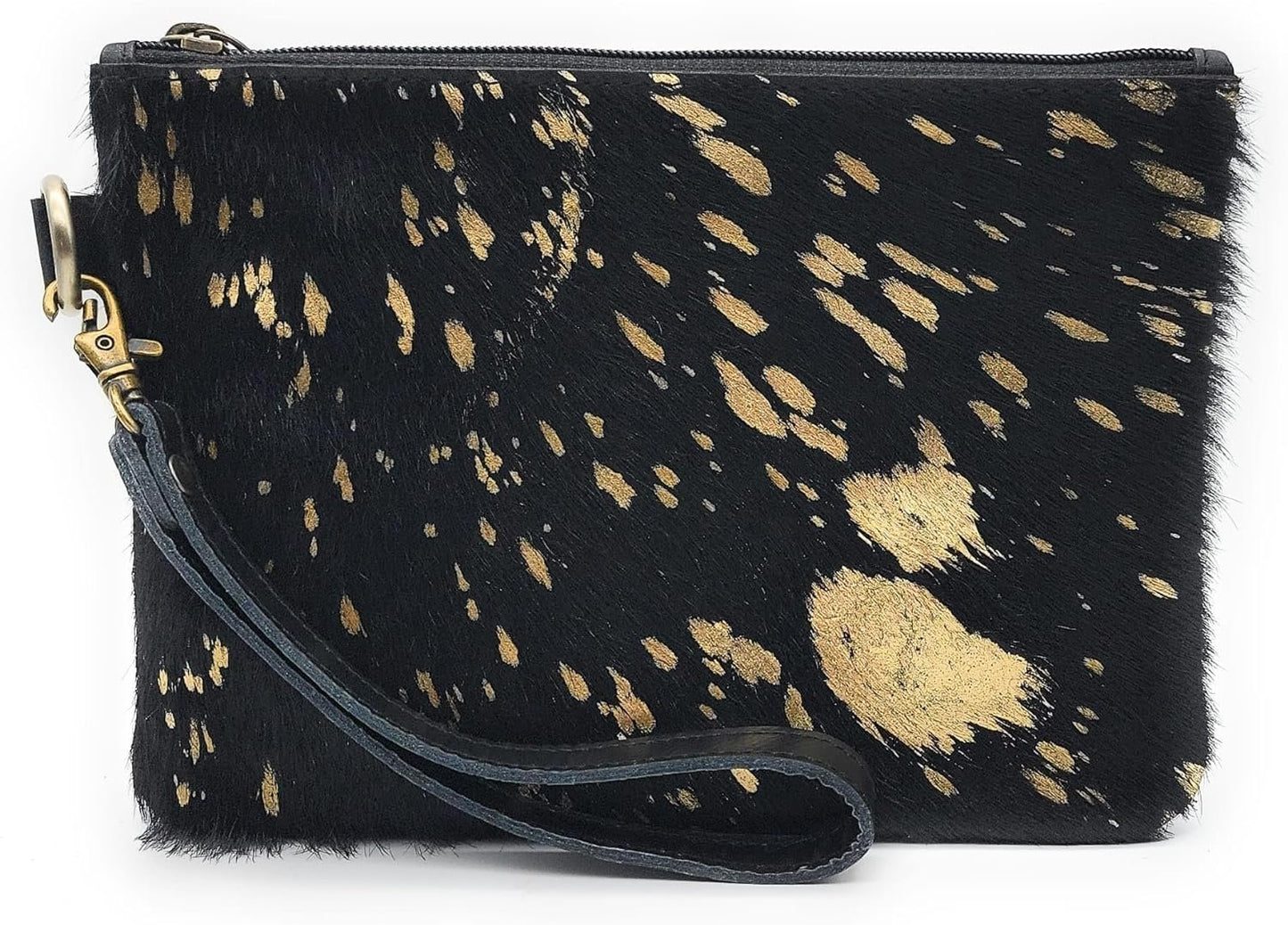 Mesa Luna Metallic Hair-on Cowhide Handcrafted Large Wristlet