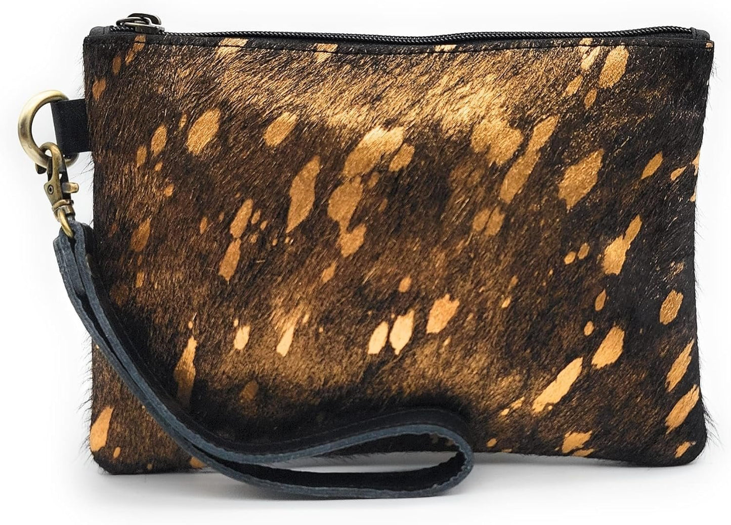 Mesa Luna Metallic Hair-on Cowhide Handcrafted Large Wristlet