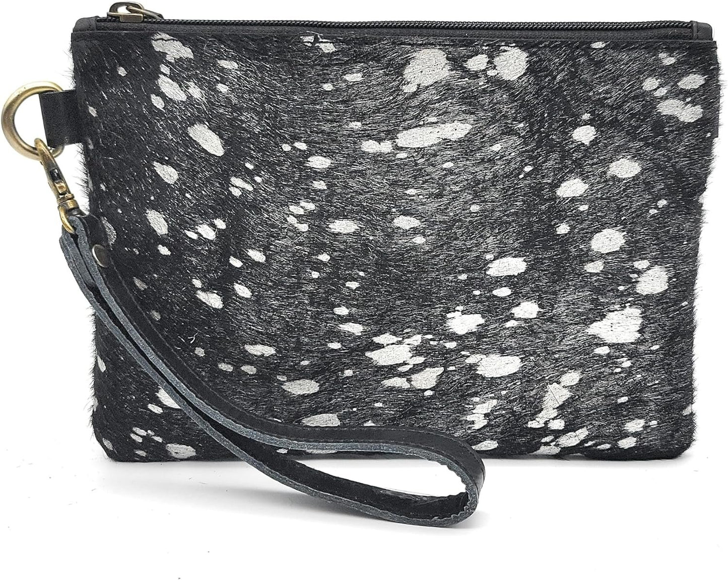 Mesa Luna Metallic Hair-on Cowhide Handcrafted Large Wristlet