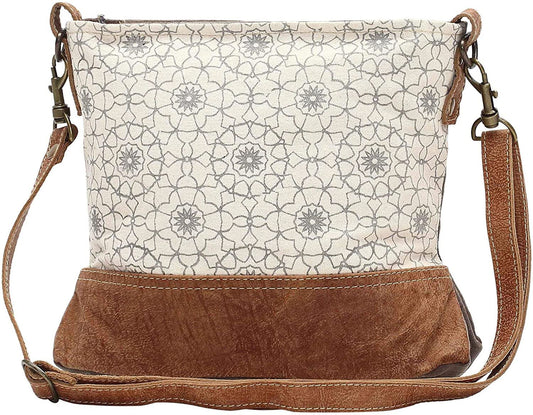 Myra Bags Ferris Wheel Upcycled Canvas Crossbody Bag S-1034