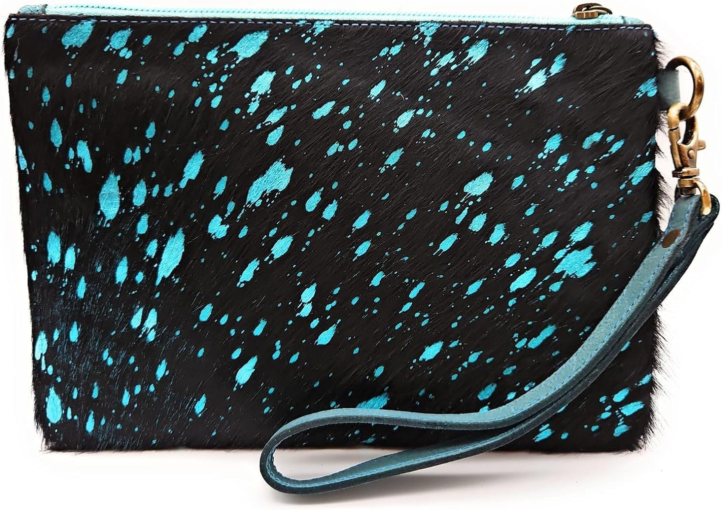 Mesa Luna Metallic Hair-on Cowhide Handcrafted Large Wristlet