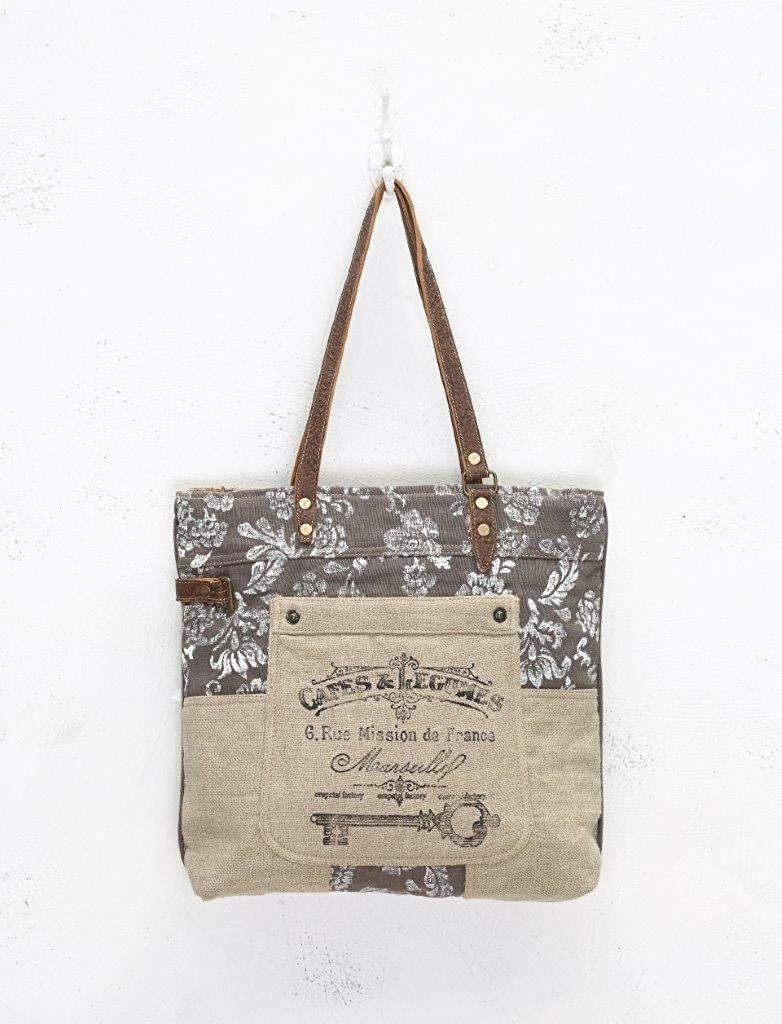 Myra Bags Old Key Upcycled Canvas Tote Bag S-0738