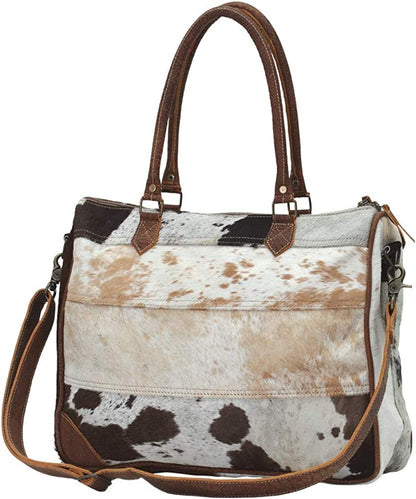 Myra Bags Genuine Leather with Cowhide Laptop Bag S-0728, Tan, Khaki, Brown, One_Size