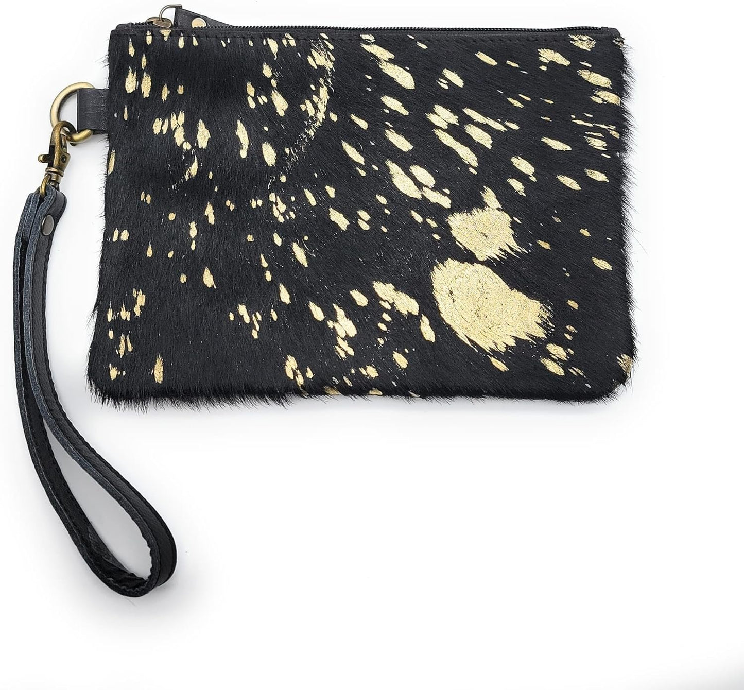 Mesa Luna Metallic Hair-on Cowhide Handcrafted Large Wristlet