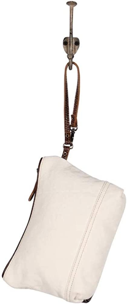 Myra Bags Spunky Canvas & leather Pouch Wristlet S-1960