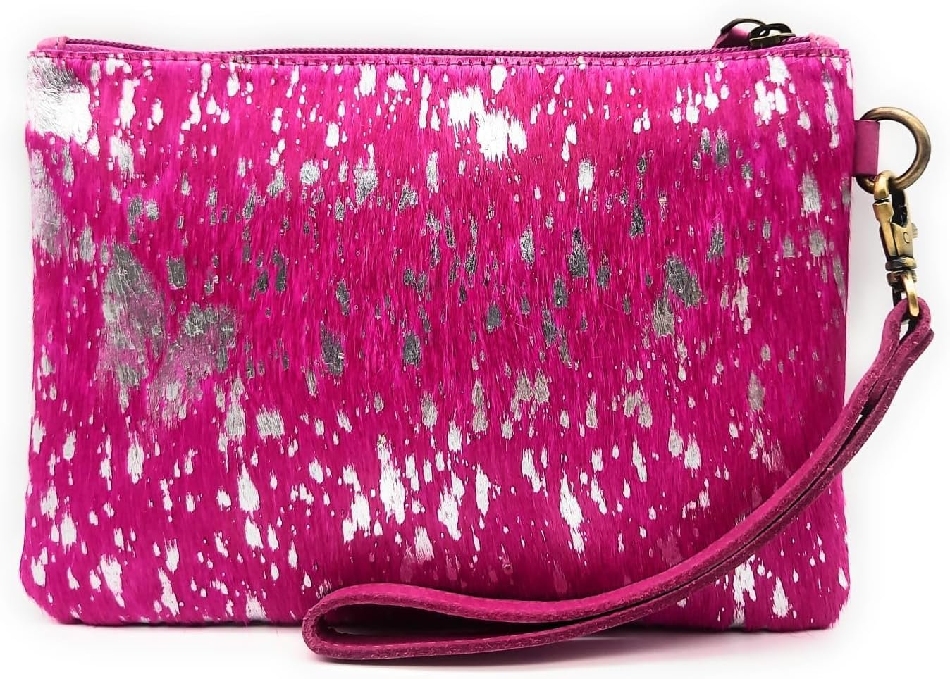 Mesa Luna Metallic Hair-on Cowhide Handcrafted Large Wristlet