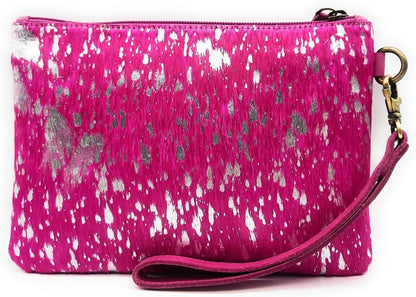 Mesa Luna Metallic Hair-on Cowhide Handcrafted Large Wristlet